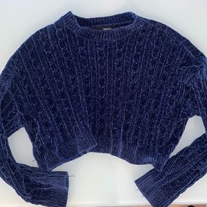 Cozy warm and cute crop top blue sweater.